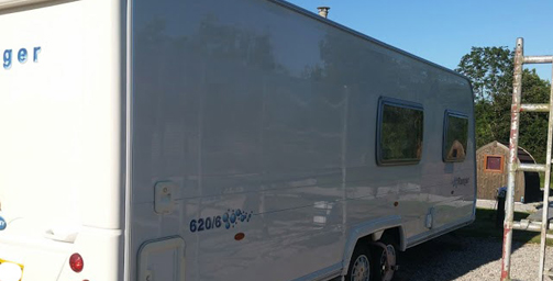 Restored shiny motorhome after restoration
