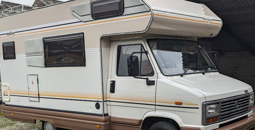 Restored shiny motorhome after restoration