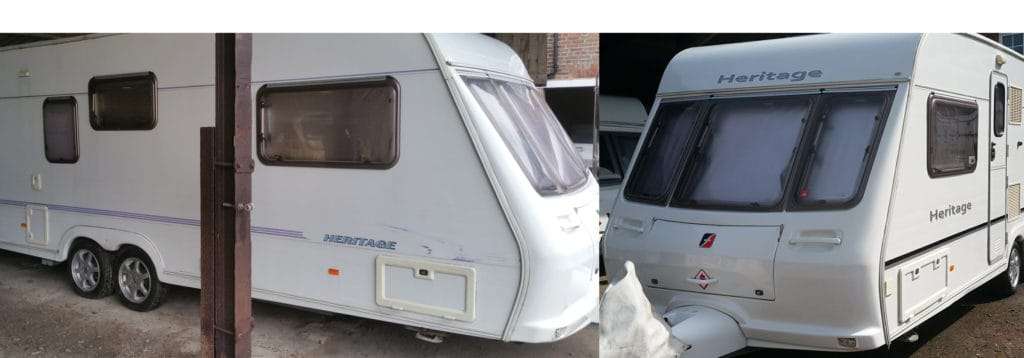 Fleetwood Heritage Caravan Sticker Replacement and Polish